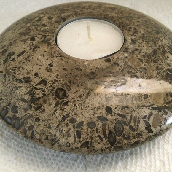 Marble candle holder brown black made in Pakistan - Picture 2 of 5